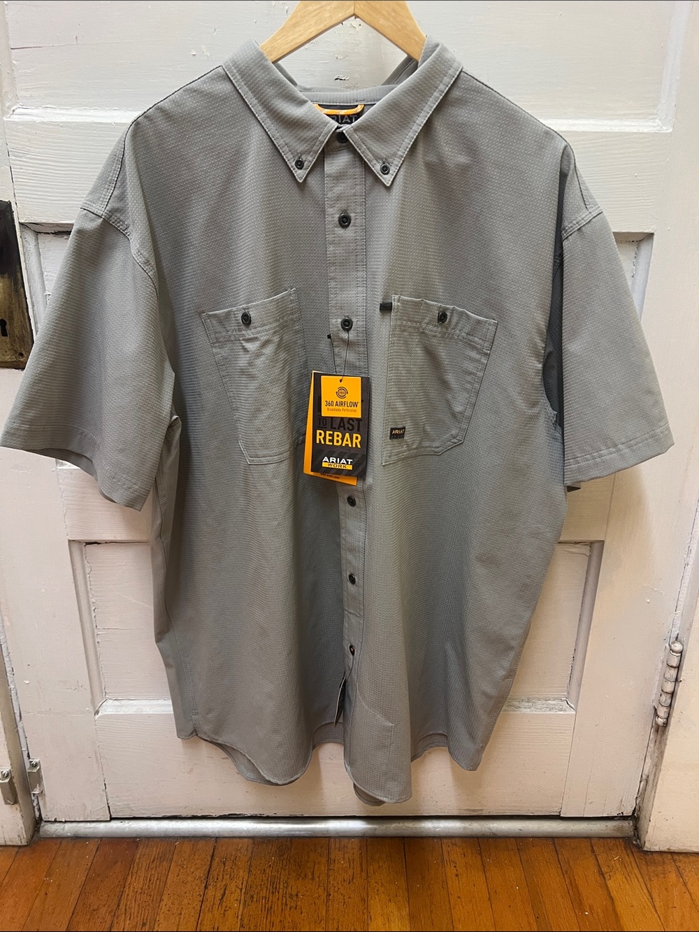NWT M’s Ariat Rebar 360 Airflow SS Work Shirt- Wild Dove